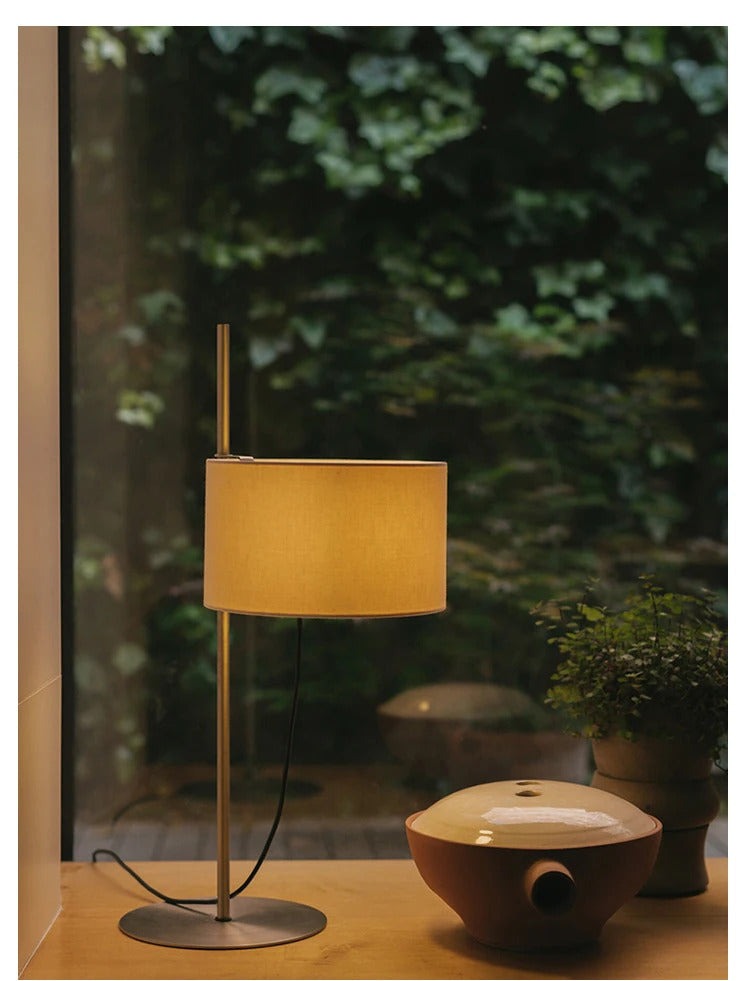 Japanese Liftable Wooden Lamp Wabi Sabi Fabric Floor Lamp