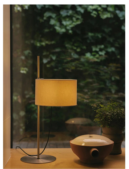 Japanese Liftable Wooden Lamp Wabi Sabi Fabric Floor Lamp