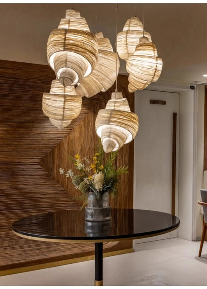 Japanese Staircase Pendant Lamp Creative Personality Art Croissant LED Chandelier