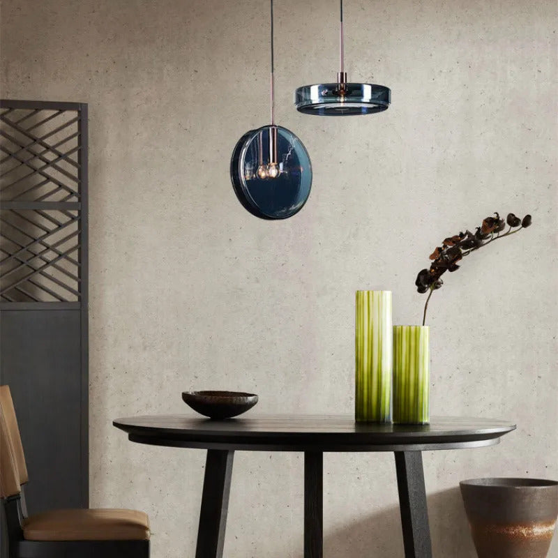 Modern blue pendant light Simple Nordic glass pendant light