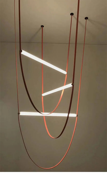 Duplex Leather Chandelier Restaurant staircase chandelier