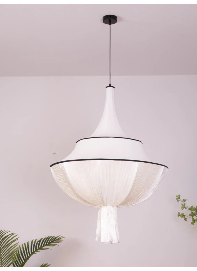 Vintage Cloth Pendant Light French Medieval Pendant Lamp