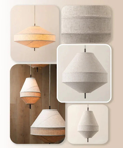 Wabi Sabi Fabric Pendant Light Nordic White Cloth Chandelier