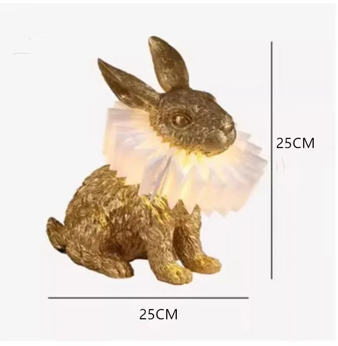 Nordic LED rabbit table lamp Designer resin rabbit desk lamp for study bedroom children's room reading led light bedside lamp