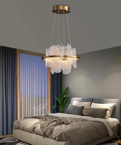 Modern Luxury crystals Ring Chandelier Italian designer glass golden pendant light