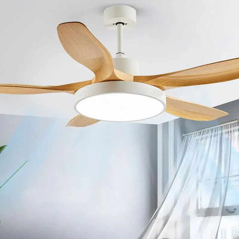 Nordic Large Ceiling Fans light Modern Natural wood color Simple Remote Control Ceiling Fan lamp