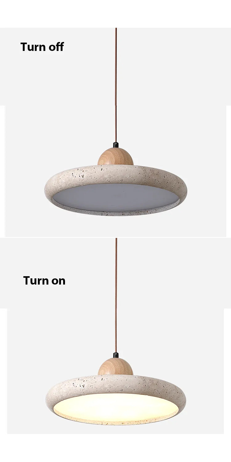 Japanese Style Yellow Cave Stone Pendant Light Wabi Style Restaurant Chandelier