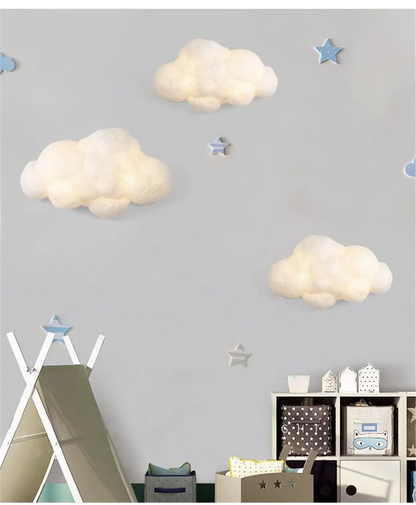 Novelty Cloud Wall Sconce Light Kids Children Bedroom Bedside Cartoon Cotton wall lamp