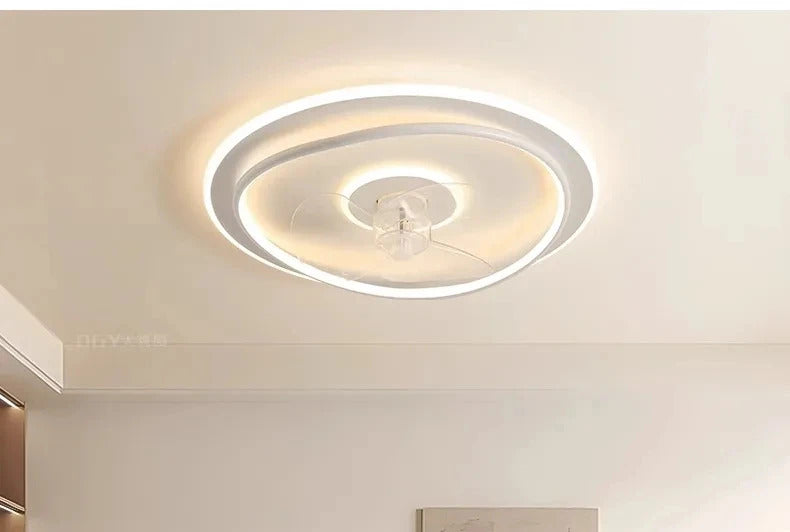 Modern LED Ceiling Fan Light Remote Dimming 6 Levels Silent Living Room lighting