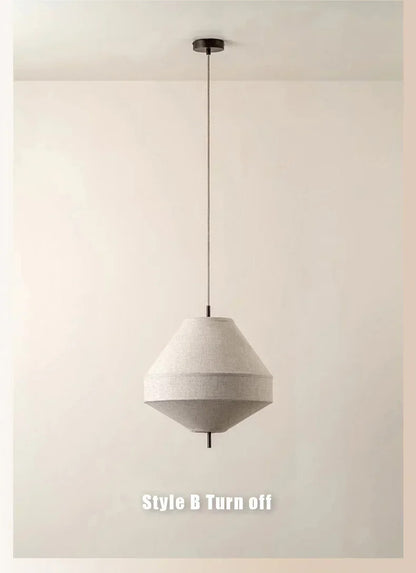 Wabi Sabi Fabric Pendant Light Nordic White Cloth Chandelier