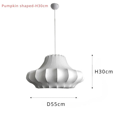 Nordic Silk Led Pendant Lights for Living Dining Room Food Tables Study Bedroom Chandelier Home Decor Hanging Light Fixture