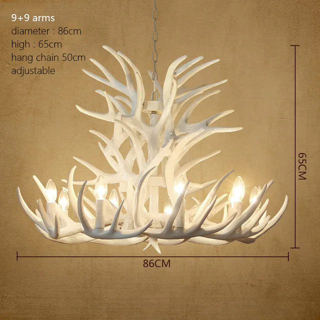 Rustic chandelier industrial wind lamps restaurant Internet cafe decoration antler lamp