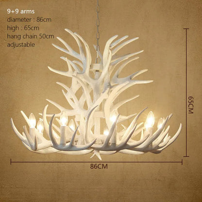 Rustic chandelier industrial wind lamps restaurant Internet cafe decoration antler lamp