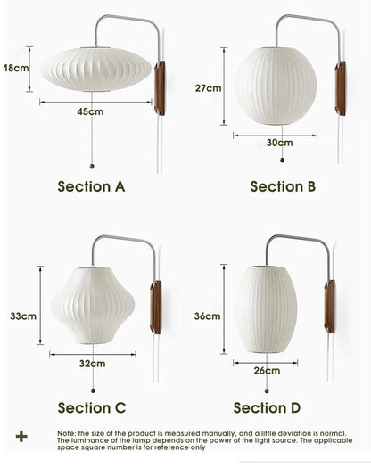 Nordic minimalist milk white wall lamp Danish designer Hand Woven Silk table light