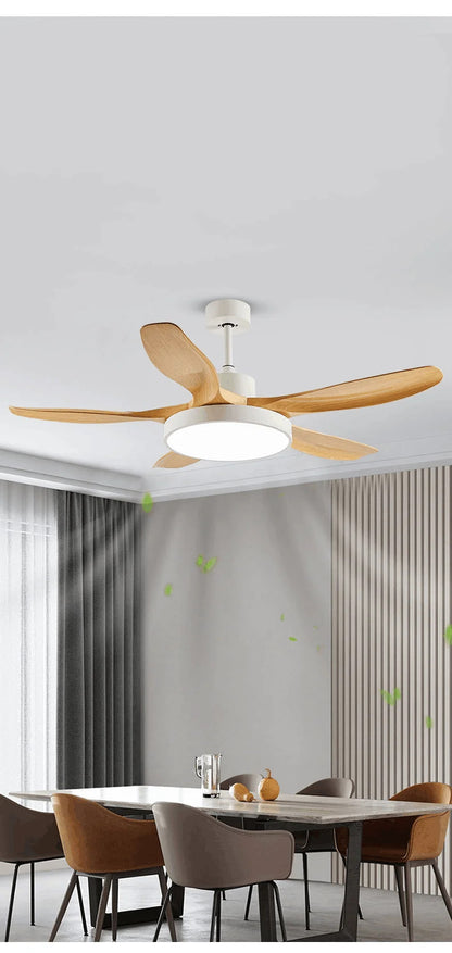 Nordic Large Ceiling Fans light Modern Natural wood color Simple Remote Control Ceiling Fan lamp