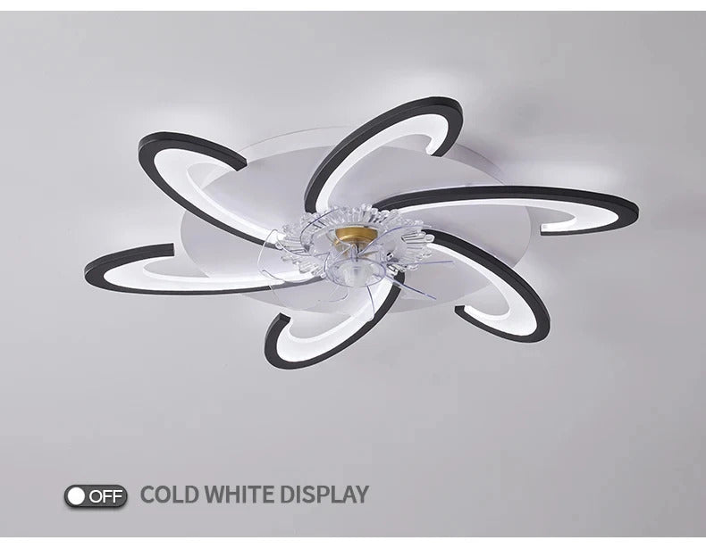 Modern Ceiling Fans with Lights, Fan Lamp Petal Ceiling Fan for Bedroom/Living Room