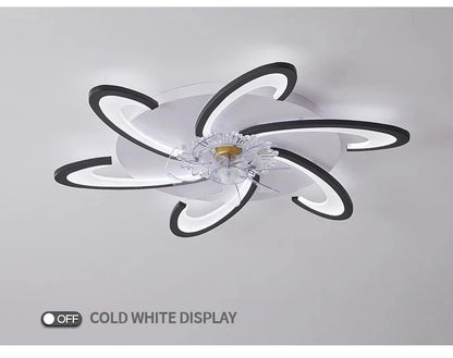Modern Ceiling Fans with Lights, Fan Lamp Petal Ceiling Fan for Bedroom/Living Room
