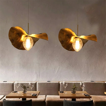 Lotus Leaf pendant light Hammered brass pendant lamp for living room dining room bedroom decoration kitchen light fixtures