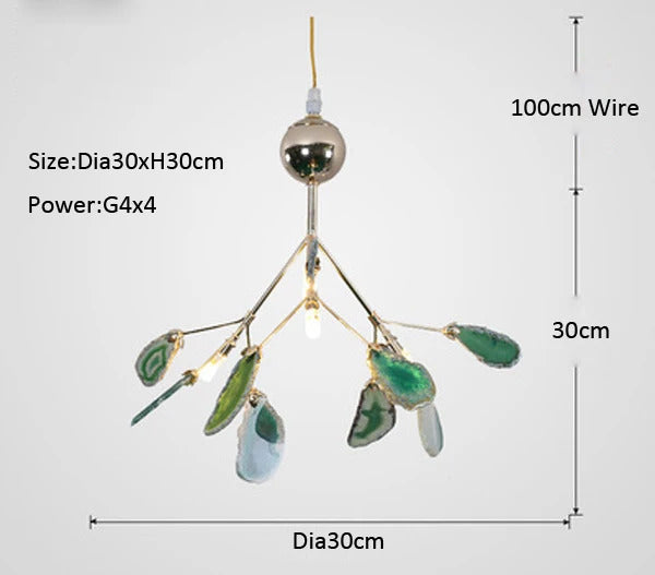 LED agate chandelier blue/green/purple/pink romantic chandelier