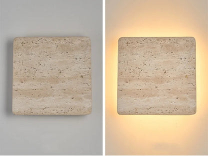 Creative Cave Stone Clock Wall Lamp Wabi Sabi Background Wall Light sconce