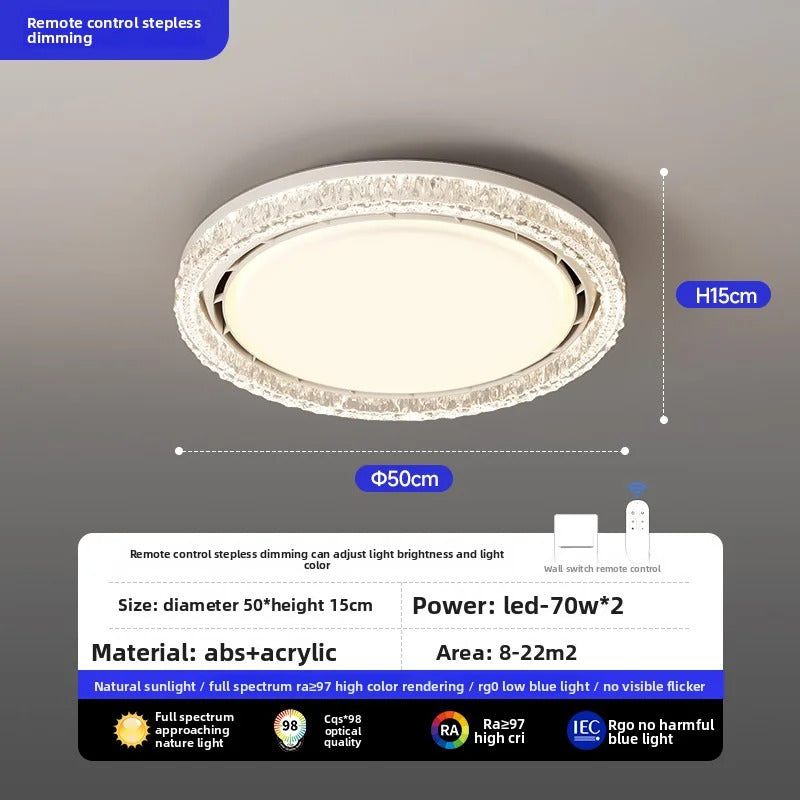 Light Luxury Bladeless Fan Light Modern Minimalist Creative Room Ceiling Light