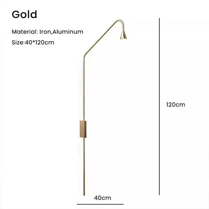 Minimalist Bedroom Bedside Floor Lamp Designer Gold Standing Light