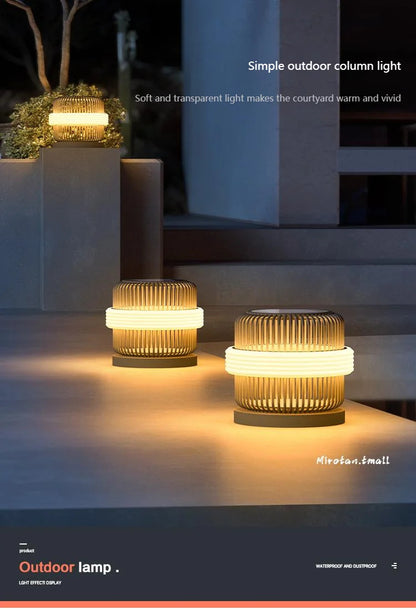 Outdoor wall column head lamps Waterproof solar floor lights  Pillar Wall lighting LED