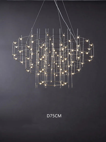 Luxury Stainless Steel Chandelier Modern Chrome LED Firefly Ceiling Chandelier