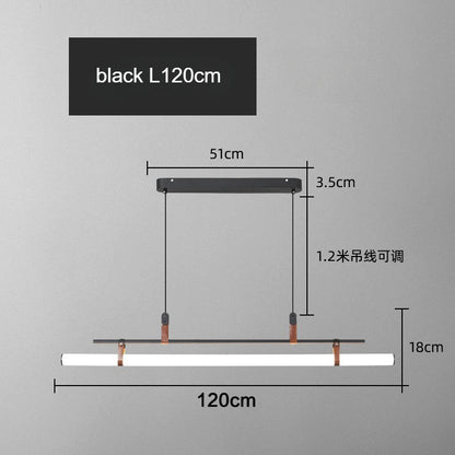 Nordic Minimalist Dining room Study Room Office Desk lighting Coffee Table Kitchen island Long Strip LED Ceiling Pendant Lamp