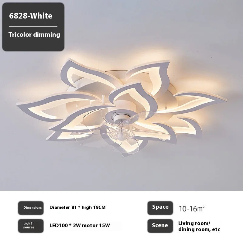 Modern Ceiling Fans with Lights, Fan Lamp Petal Ceiling Fan for Bedroom/Living Room