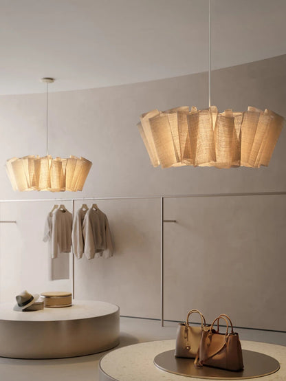 Nordic Linen Pleated Pendant lamp Vintage Wabi Sabi Wind Pendant light