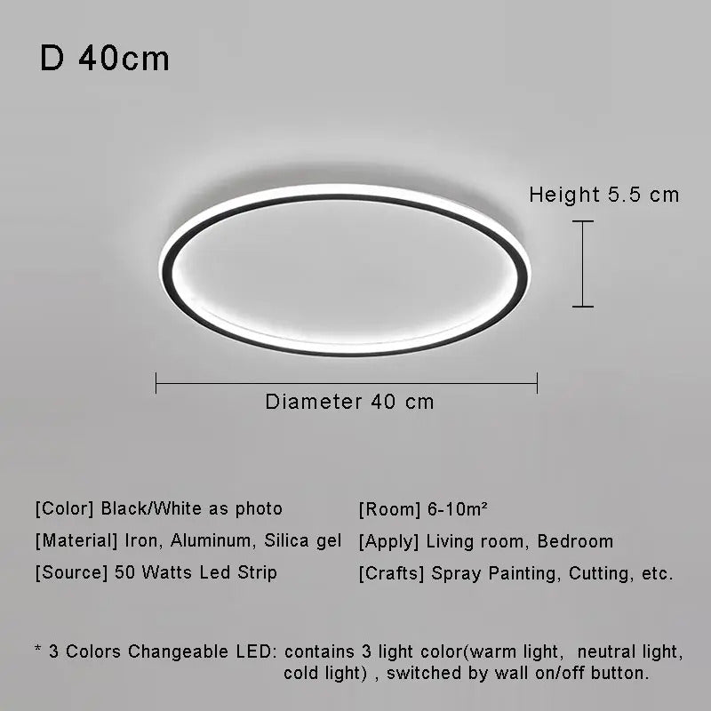 Modern with Remote Control Dimmable Flush Mount Bedroom Living Room Ceiling Light