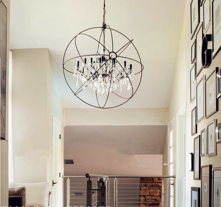 Rustic Orb Chandelier farmhouse kitchen Island light