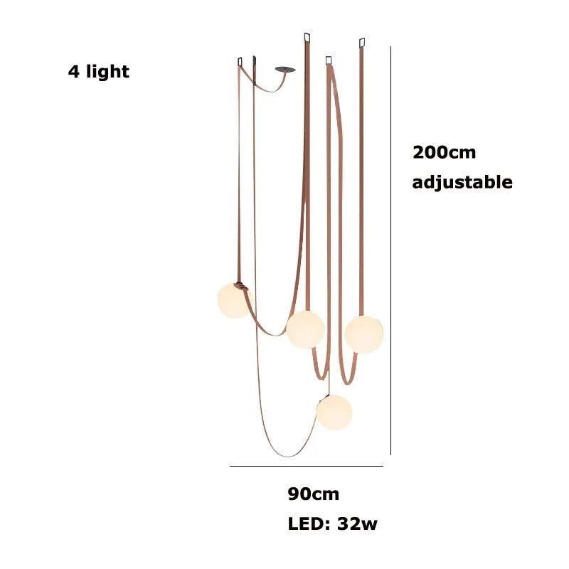 PLUSMINUS LED Belt Pendant lamp Trendy glass ball light