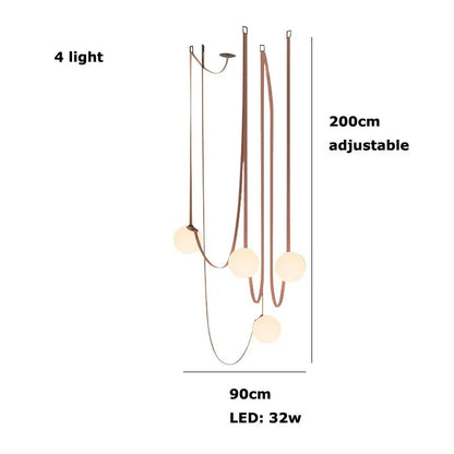 PLUSMINUS LED Belt Pendant lamp Trendy glass ball light