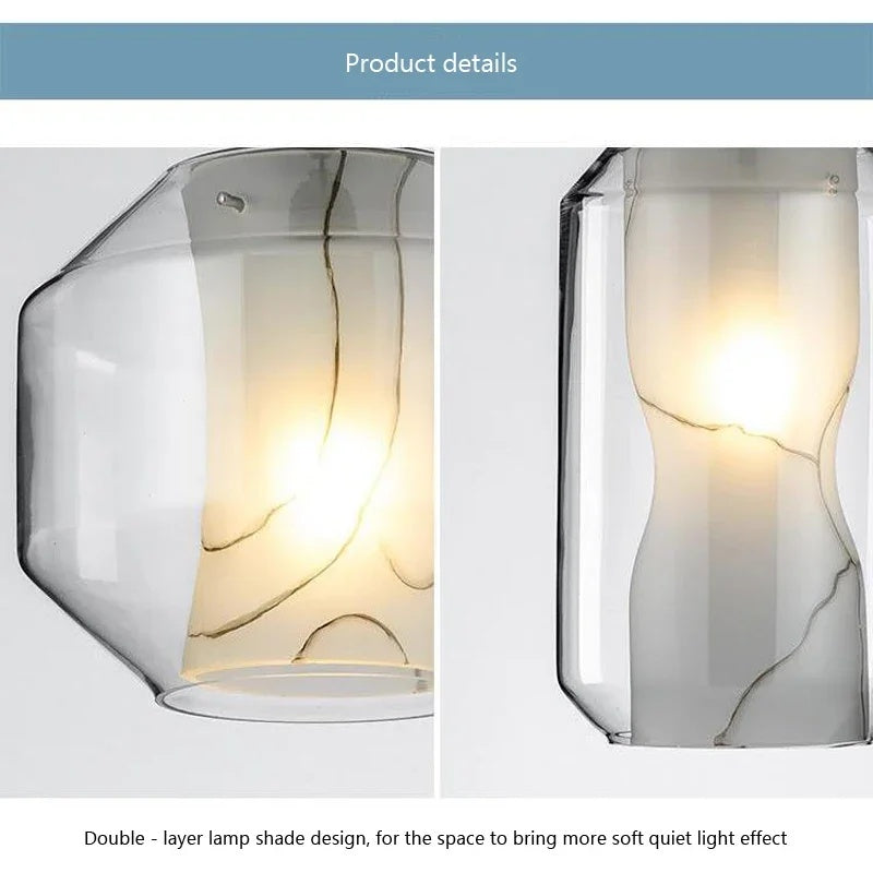 Alabaster Glass Cylinder Pendant Light