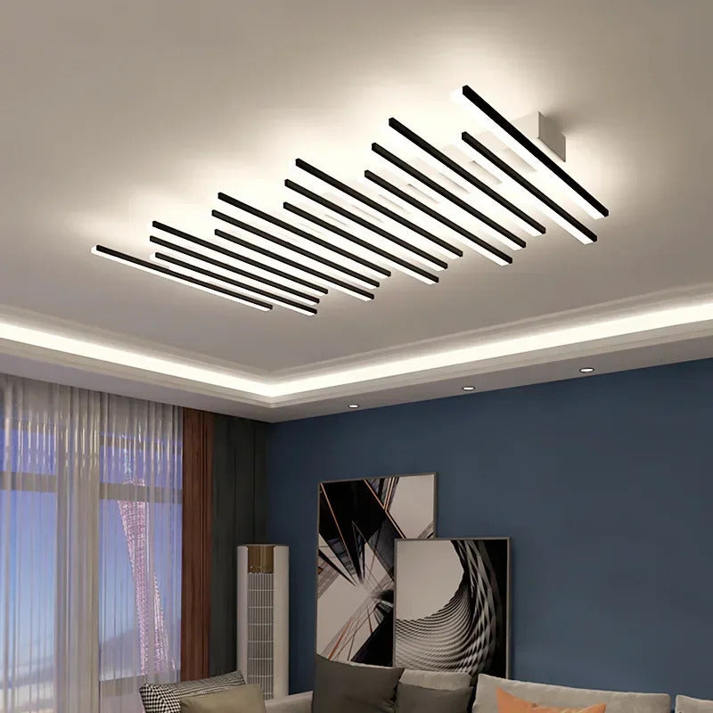 Art Fishbone Line Acrylic LED Ceiling Lamp Living Room Bedroom Lighting