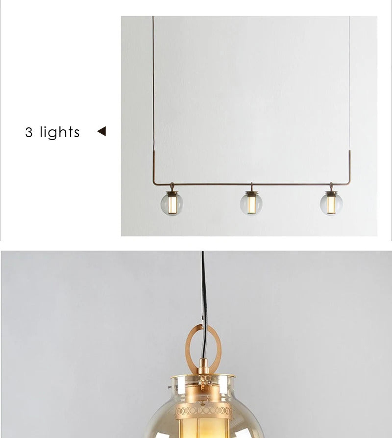 Bai Chandelier Postmodern crossbar design glass ball light