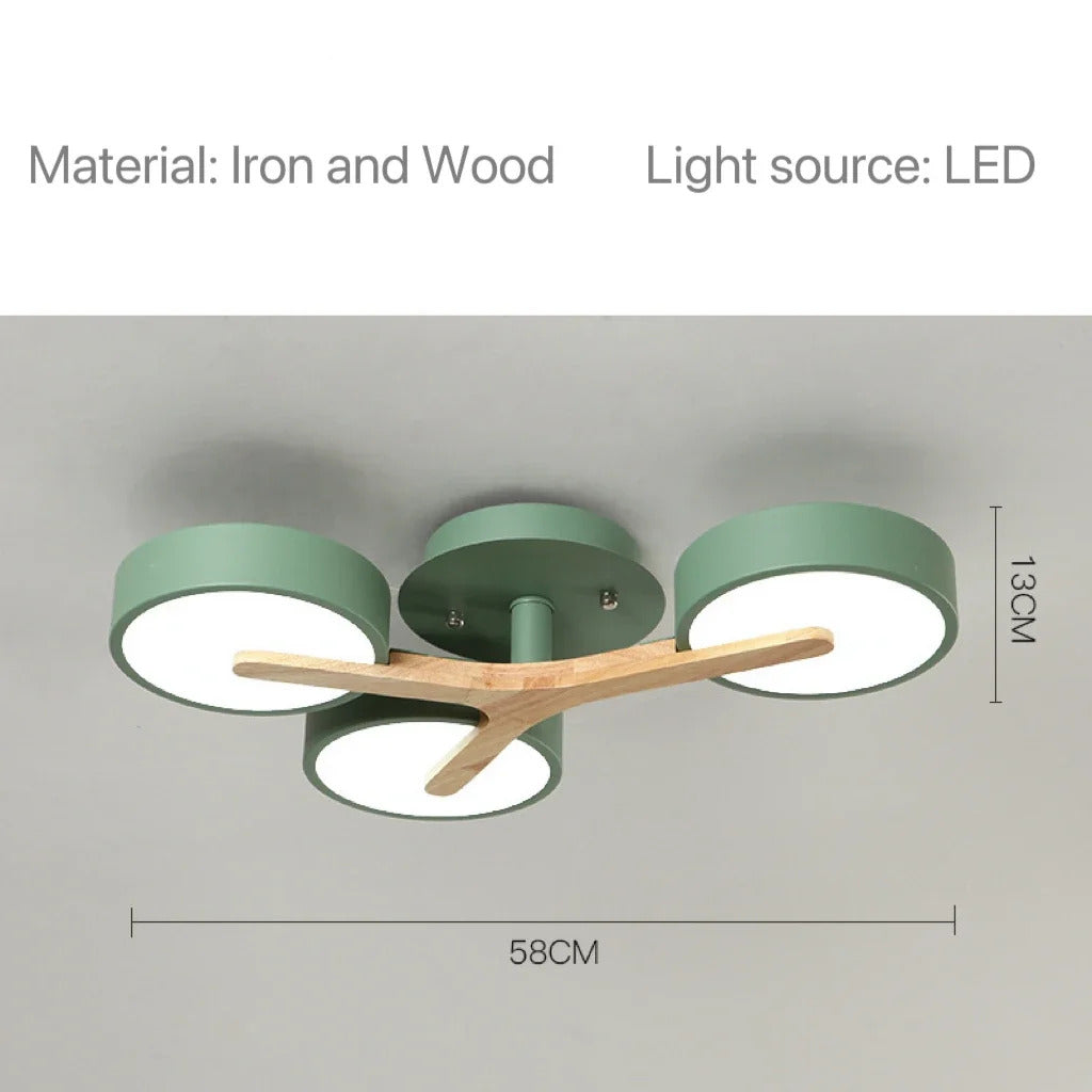 Modern Ceiling Lamp Bedroom Minimalist Wood Home Decor Lighting Fixtures