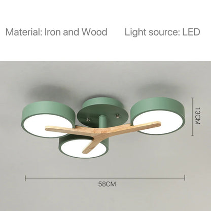 Modern Ceiling Lamp Bedroom Minimalist Wood Home Decor Lighting Fixtures