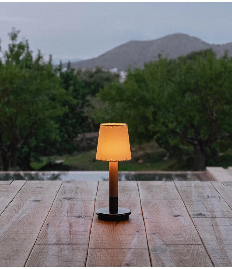 Spanish Creative Retro Nostalgic Rechargeable Table Lights LED Restaurant Bar Counter Bedroom Bedside Fabric Nighting Desk Lamps