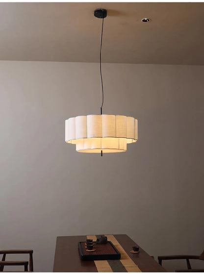 Nordic Minimalist Wabi Sabi Fabric Ceiling Chandelier Living Dining Room Bedroom Pendant Lights