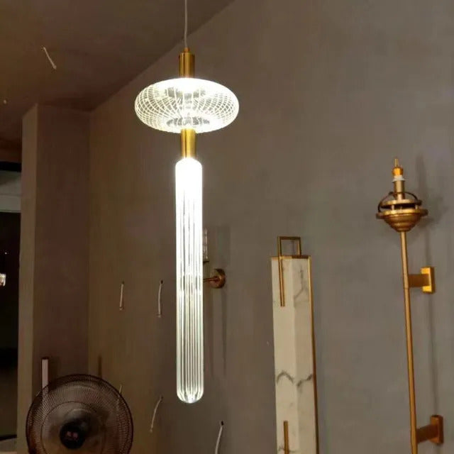 Cipher Multi Pendant light Luxury Clear Glass pipe Chandelier