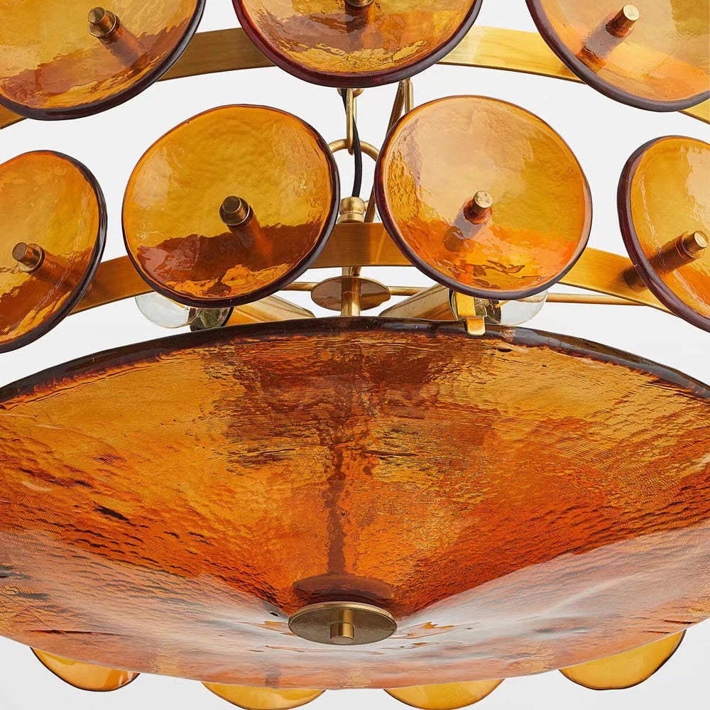 Lorenzo Chandelier Vintage French Living Room Hanging Lamp Orange Chandelier