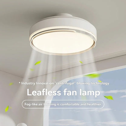 Modern Bladeless Ceiling Fans Round Flush Mount Fan Light