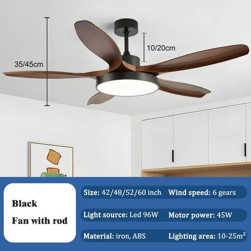 Nordic Large Ceiling Fans light Modern Natural wood color Simple Remote Control Ceiling Fan lamp