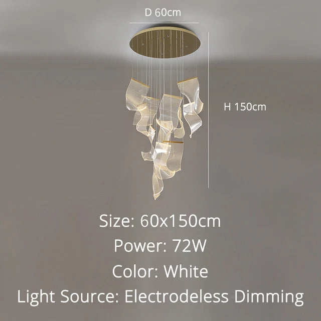 Rinkle Suspended Lights Modern Guide stairwell Chandelier