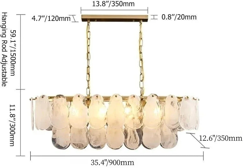 Nordic Luxury Glass Pendant Lamp Metal Crystals LED Chandeliers