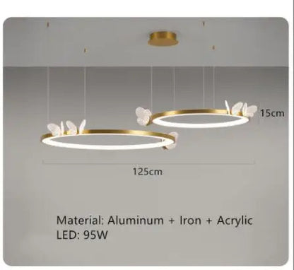 Nordic ring pendant light Acrylic butterfly lights Creative Gold luxury pendant light