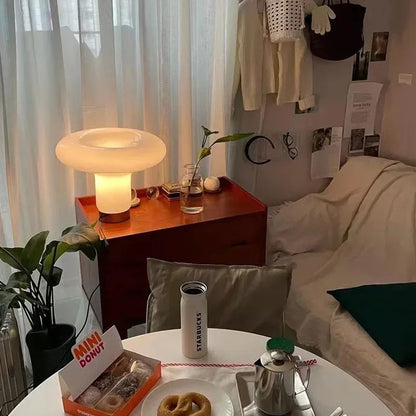 Light luxury designer glass desk lamp simple creative living room study bedroom warm bedside lamp LED art technology floor lamp